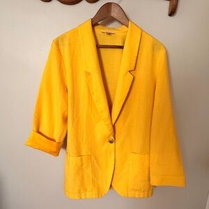 Vintage #80s yellow Lightweight Women’s Spring Blazer